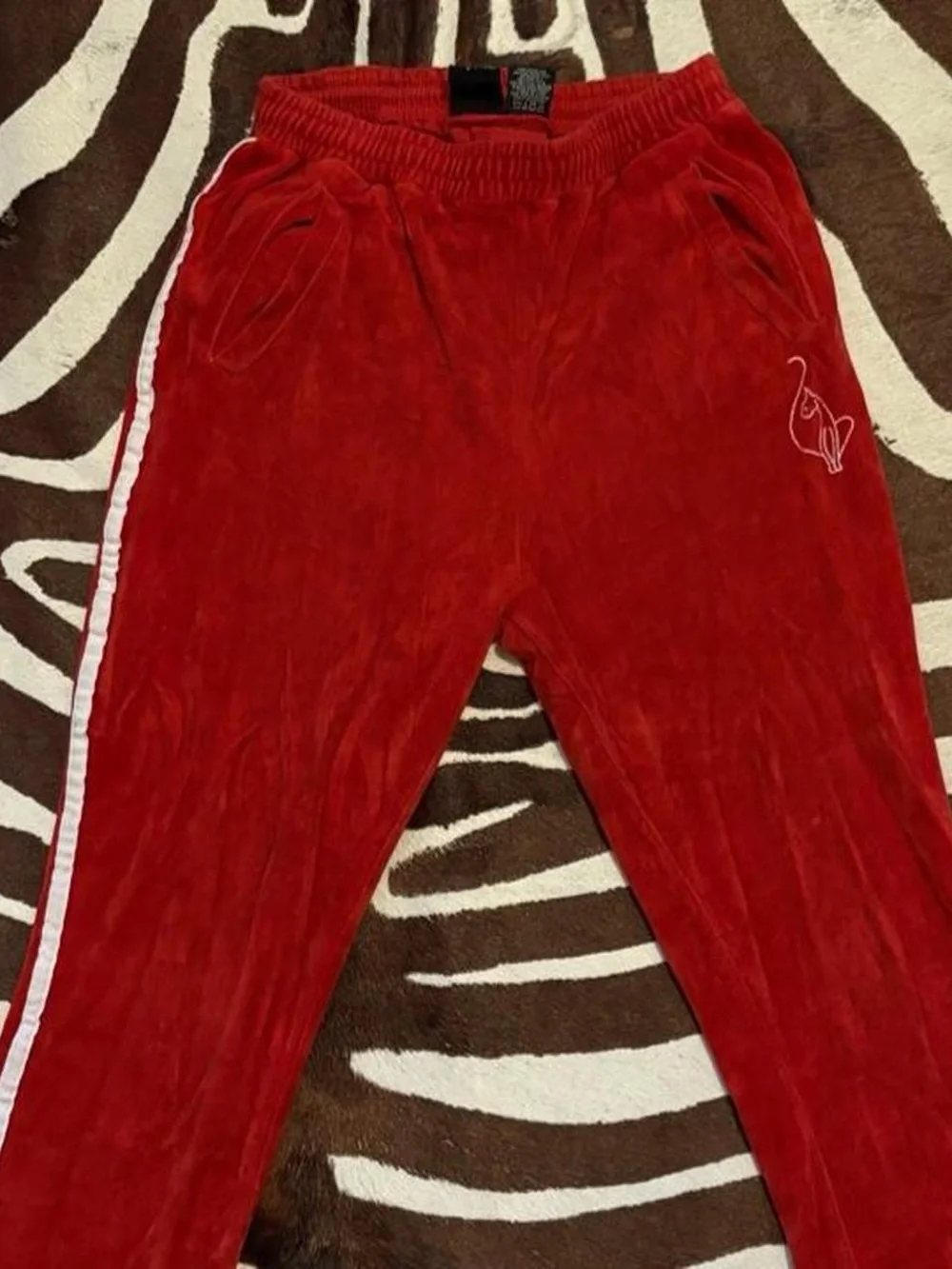 Baby Phat Red Velour Hooded Zip Sweatshirt